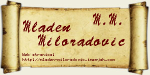 Mladen Miloradović vizit kartica